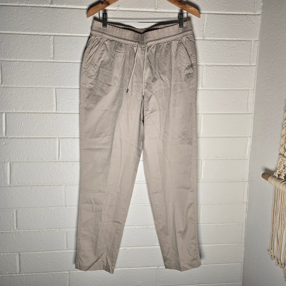Pact Organic Cotton Elastane Pants Large Drawstring Waist Chino Neutral Minimal